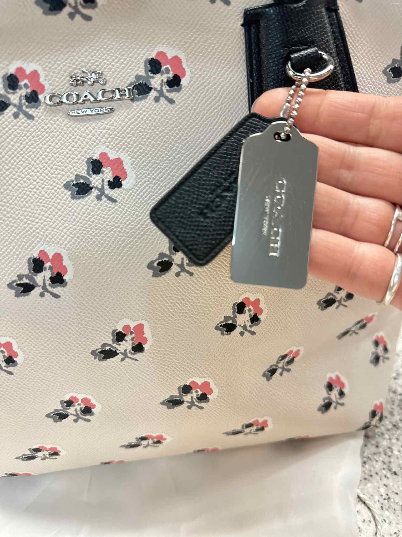 Coach Size Large White/Pink Handbags