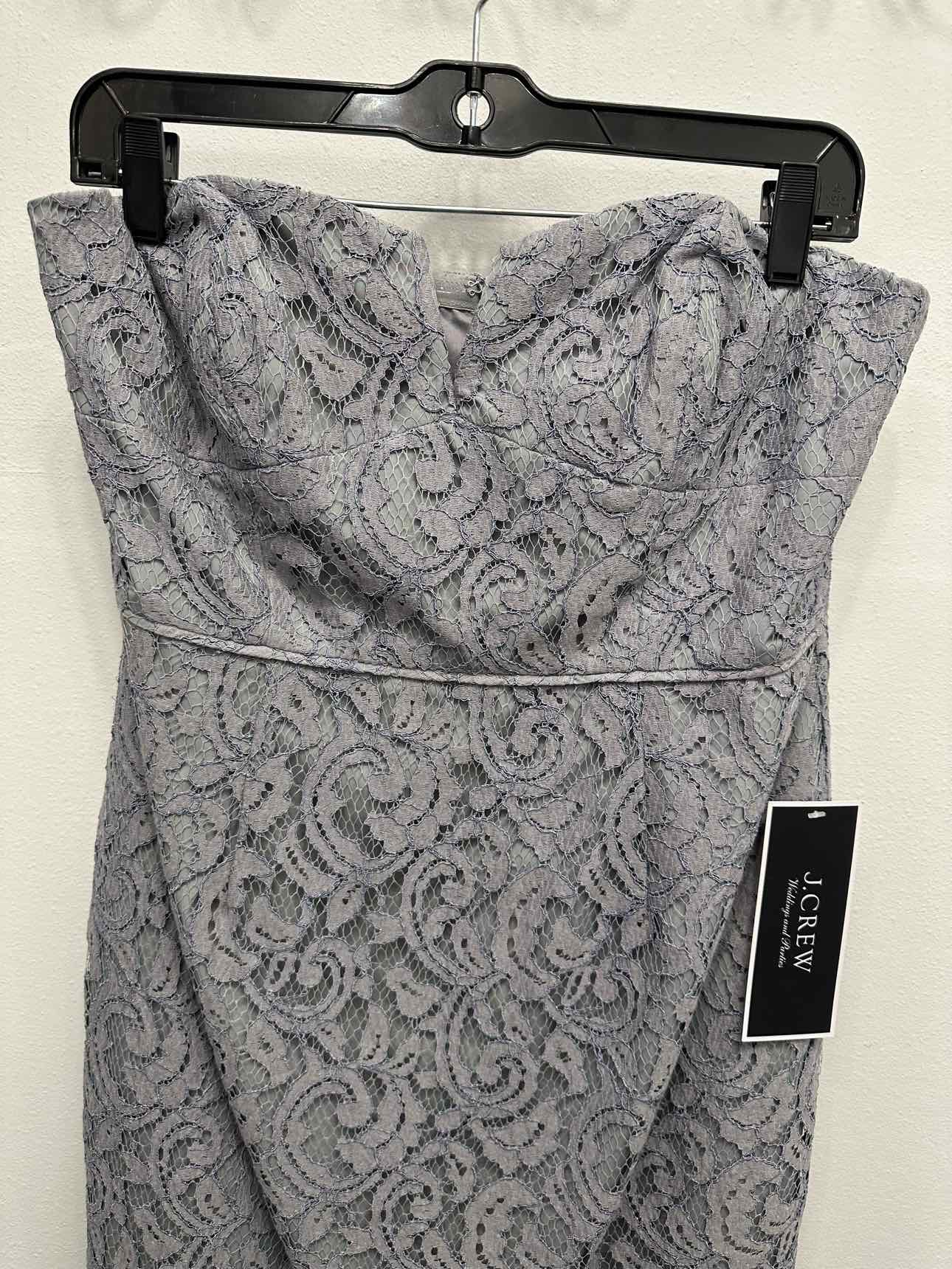 J. Crew NEW NWT Lace Overlay Strapless Size 10 Grey Dress