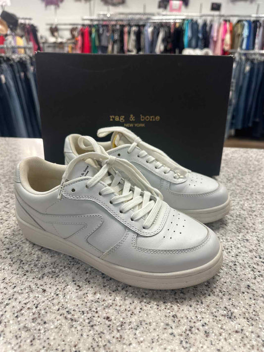 rag & bone Size 6 Retro Court Leather White Lace Sneakers