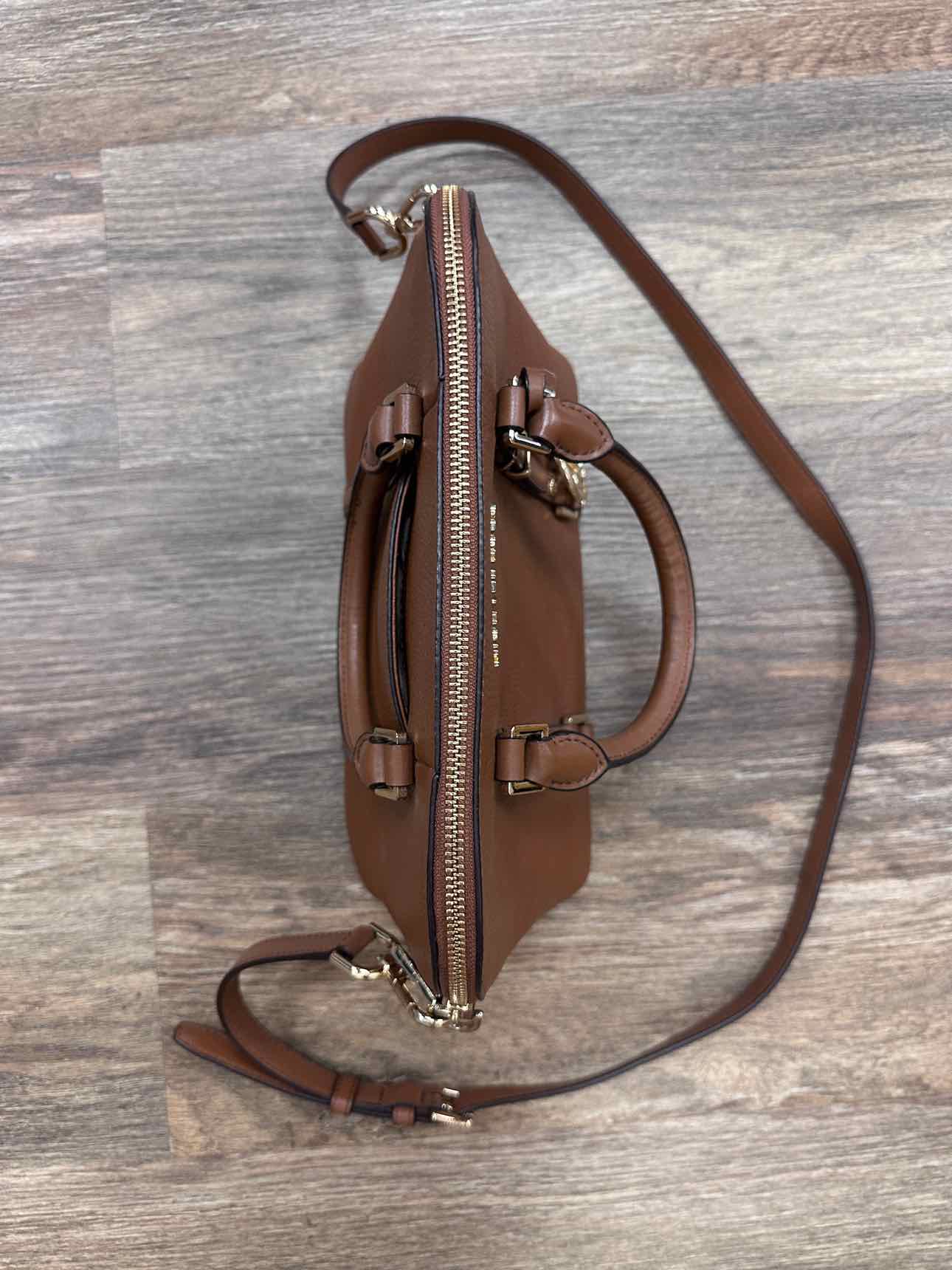 MICHAEL KORS Bedford Legacy Pebbled Leather Convertible Satchel Brown Handbags
