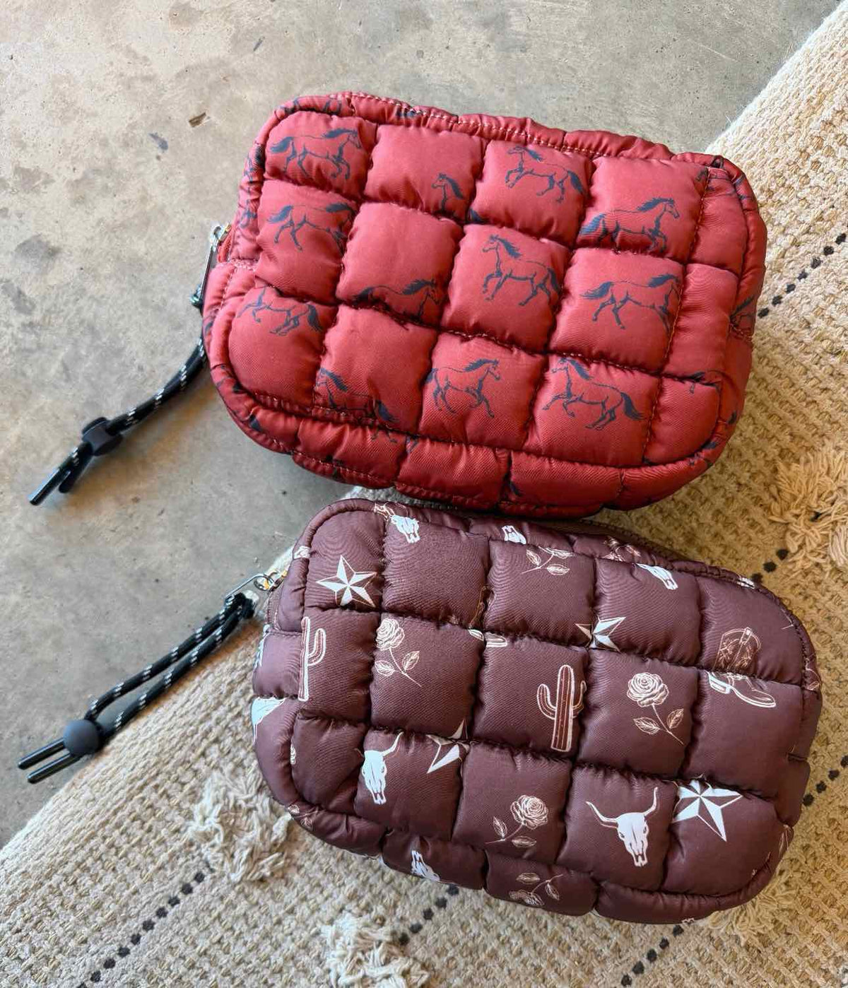 Western Mini Puff Clutch Zip Pouch