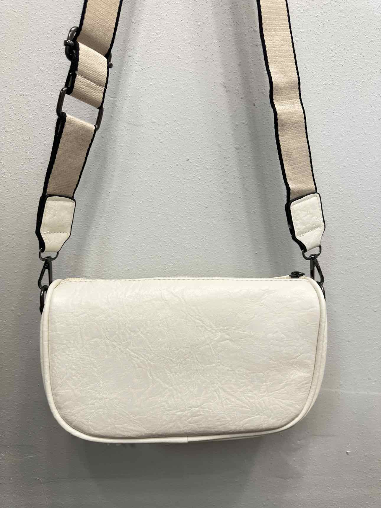 Vegan Leather Fringe Cross Body Bag With Canvas Strap Stud Details Handbags