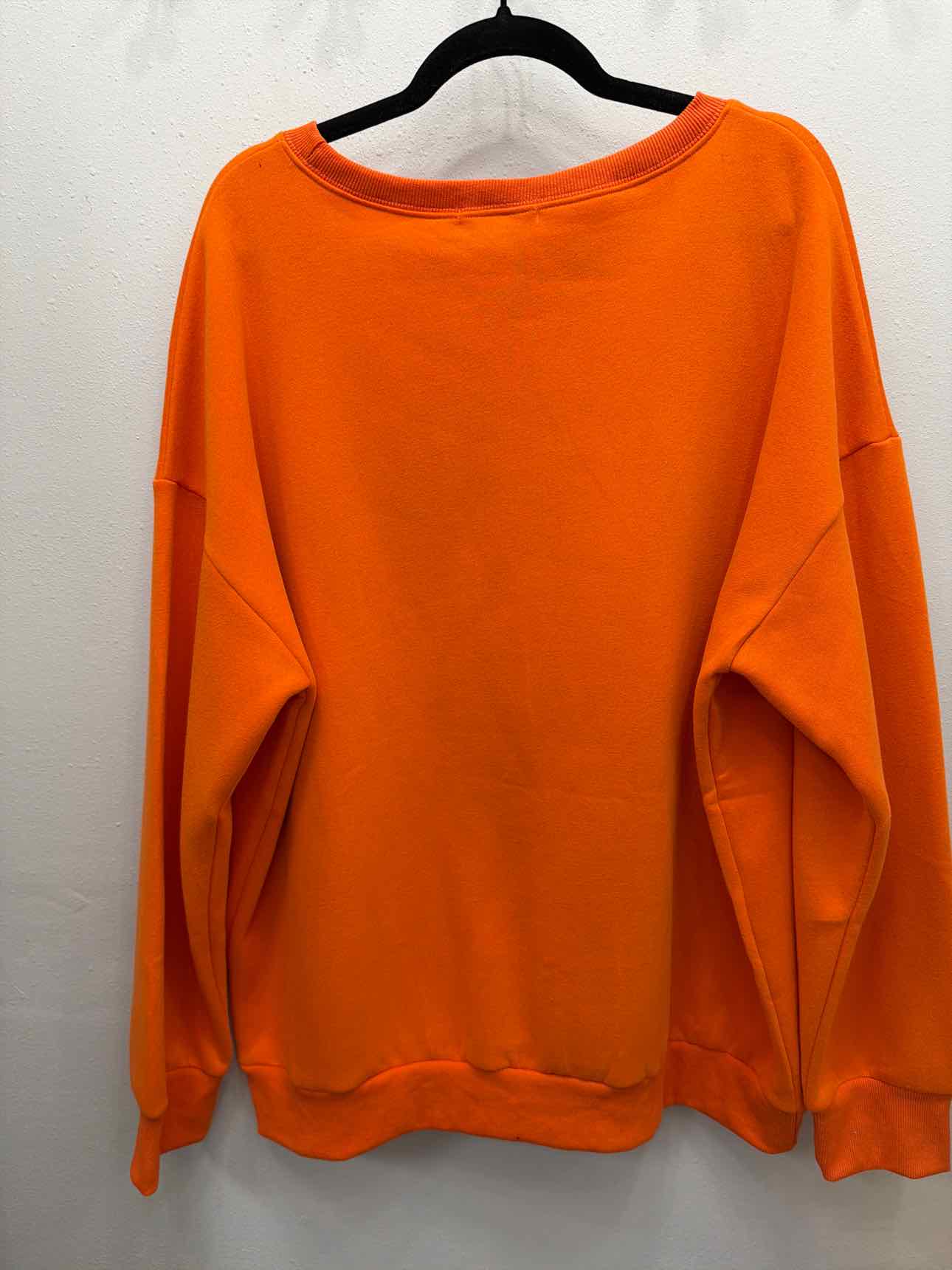 Spooky Sherpa Letter Orange and Black Halloween Sweat Shirt by Blakeley Size 2X