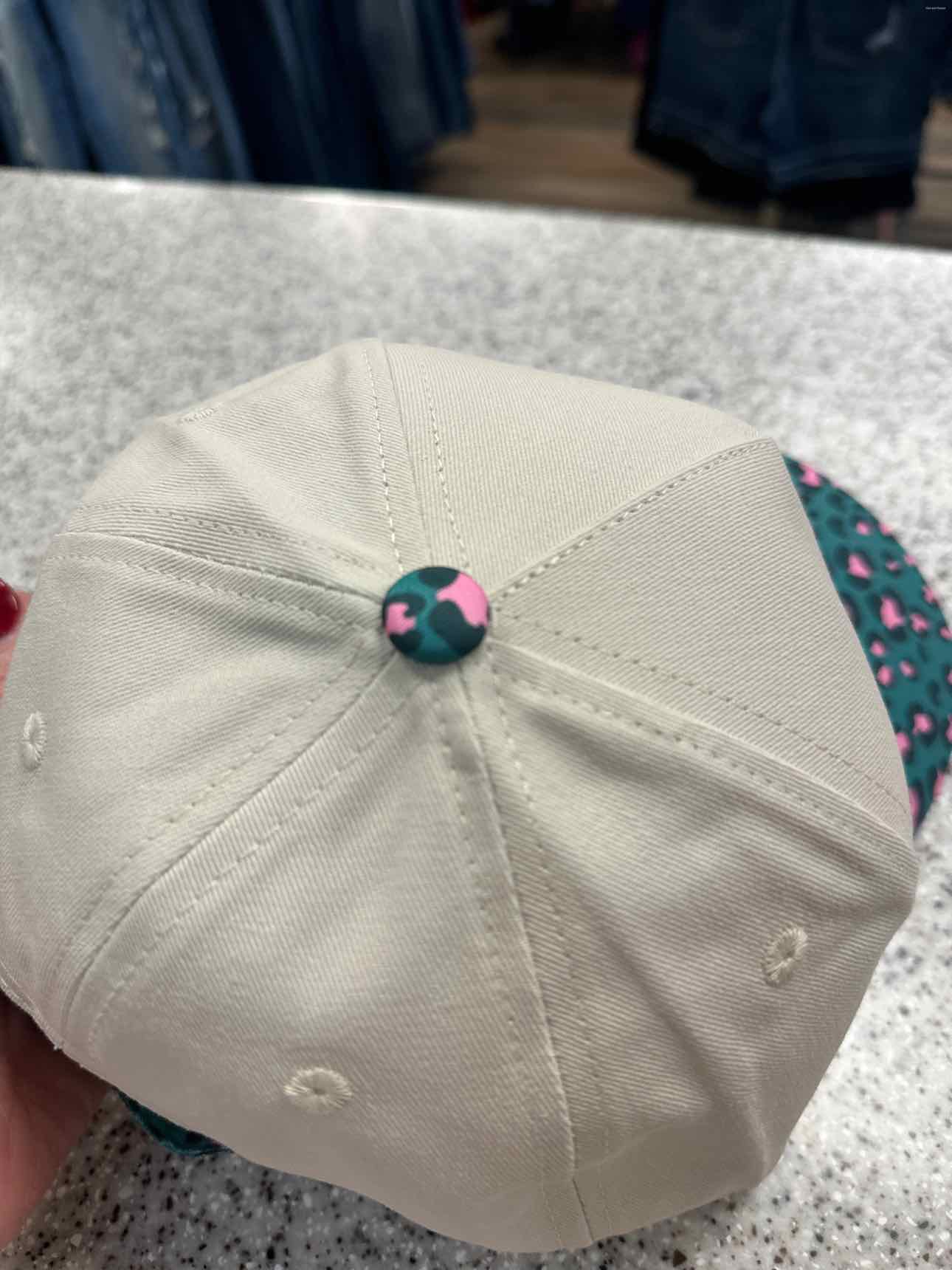 NEW "On My Worst Behavior" baseball cap Leopard Print Teal Pink Hat