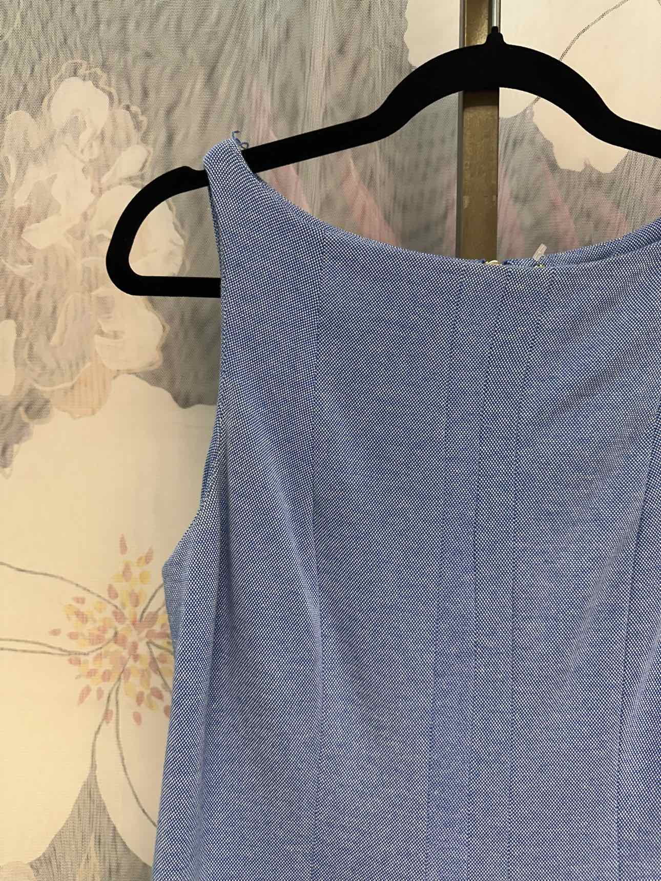 Tommy Hilfiger 10 Blue Heavy Weight Sleeveless Paneled Dress