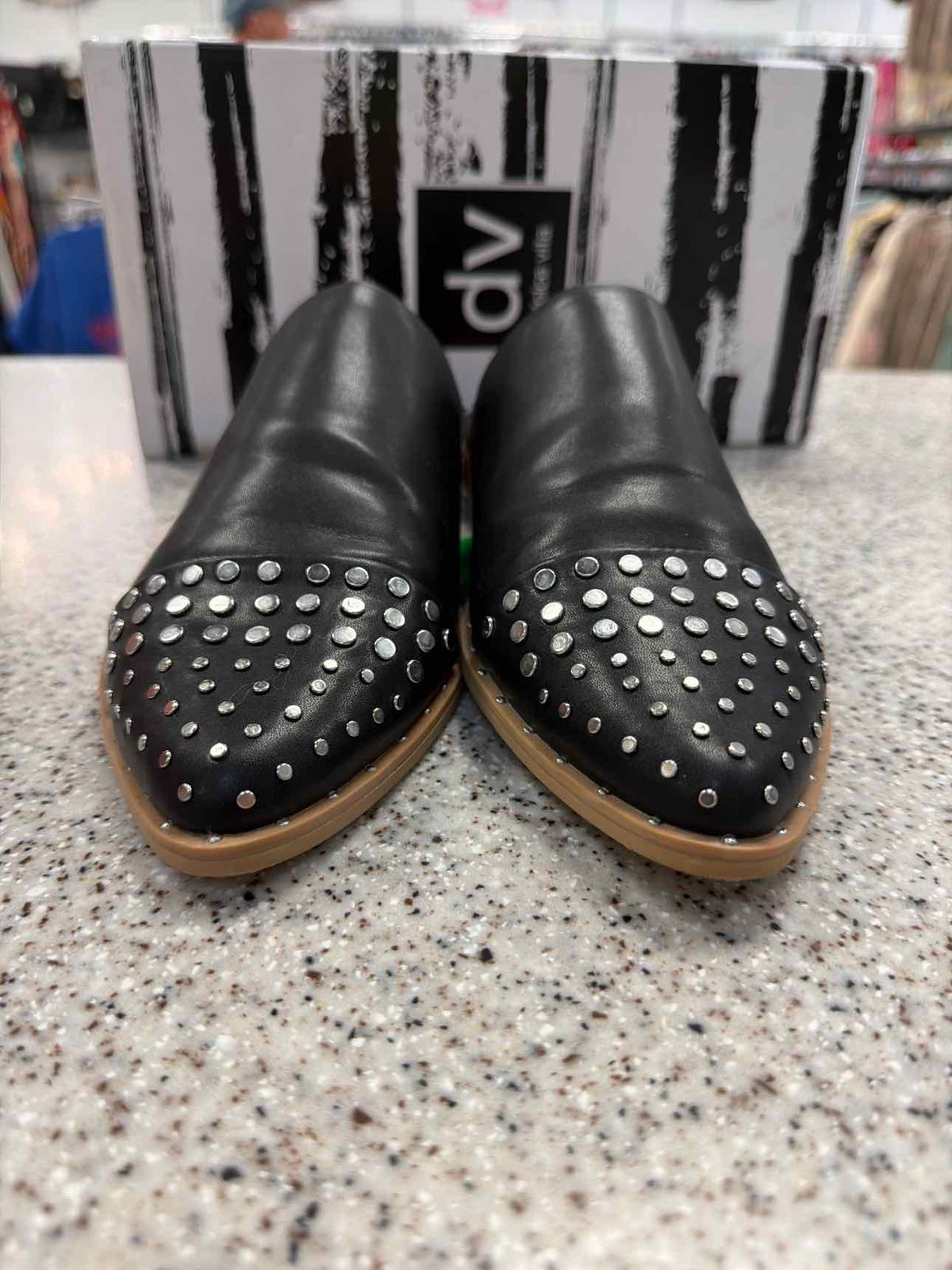Dolce Vita Black Studded Slip-On Mule Flats Size 7 1/2