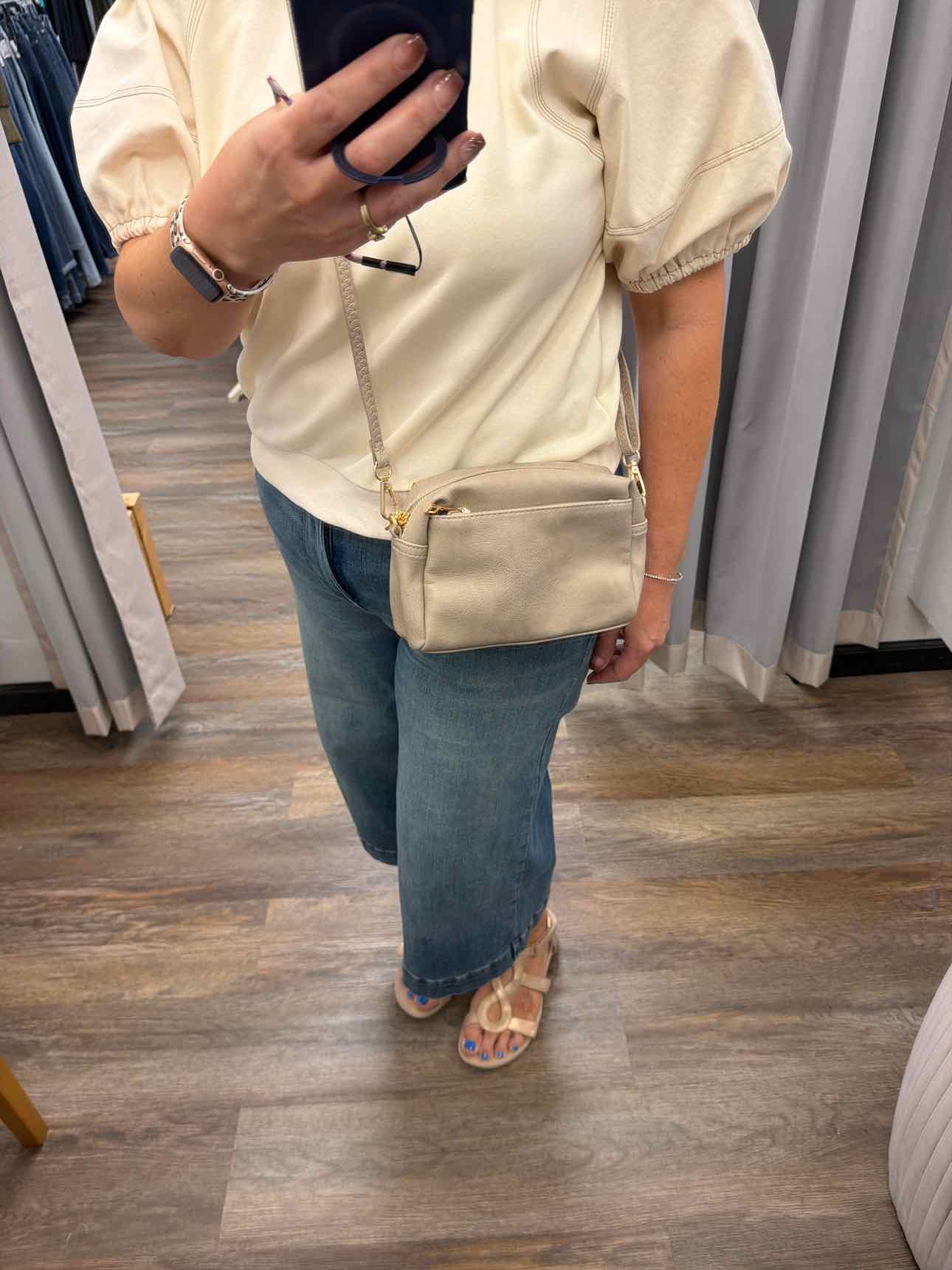 Fashion Puzzle NEW faux leather crossbody Tan Handbags