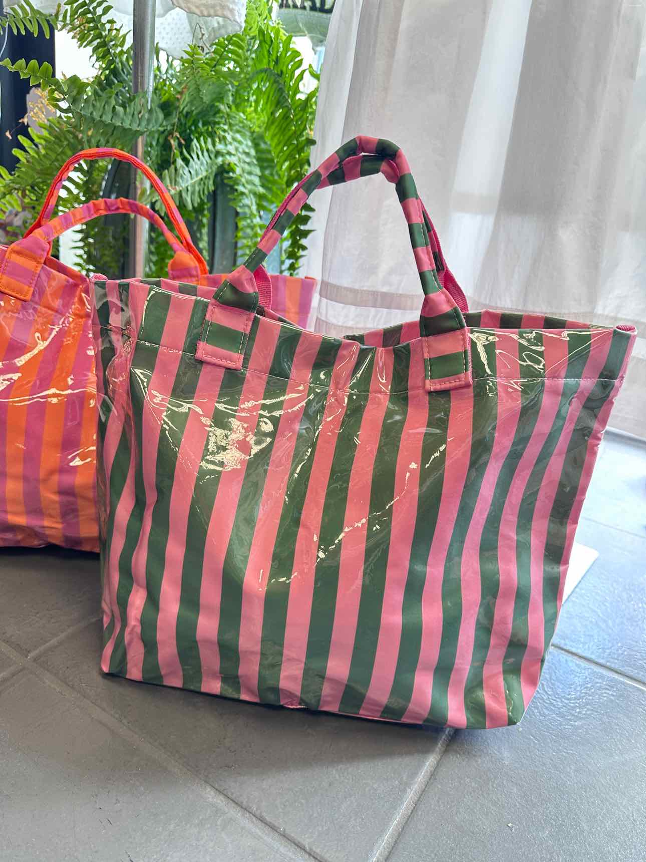PVC Stripe Summer Tote Bag