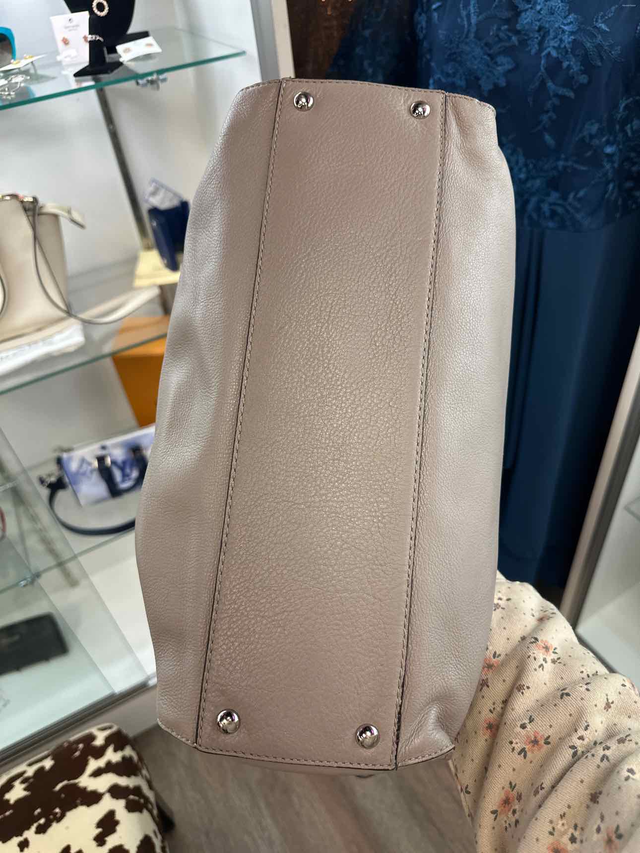 MICHAEL KORS Large Gray Hamilton Leather Satchel Handbag