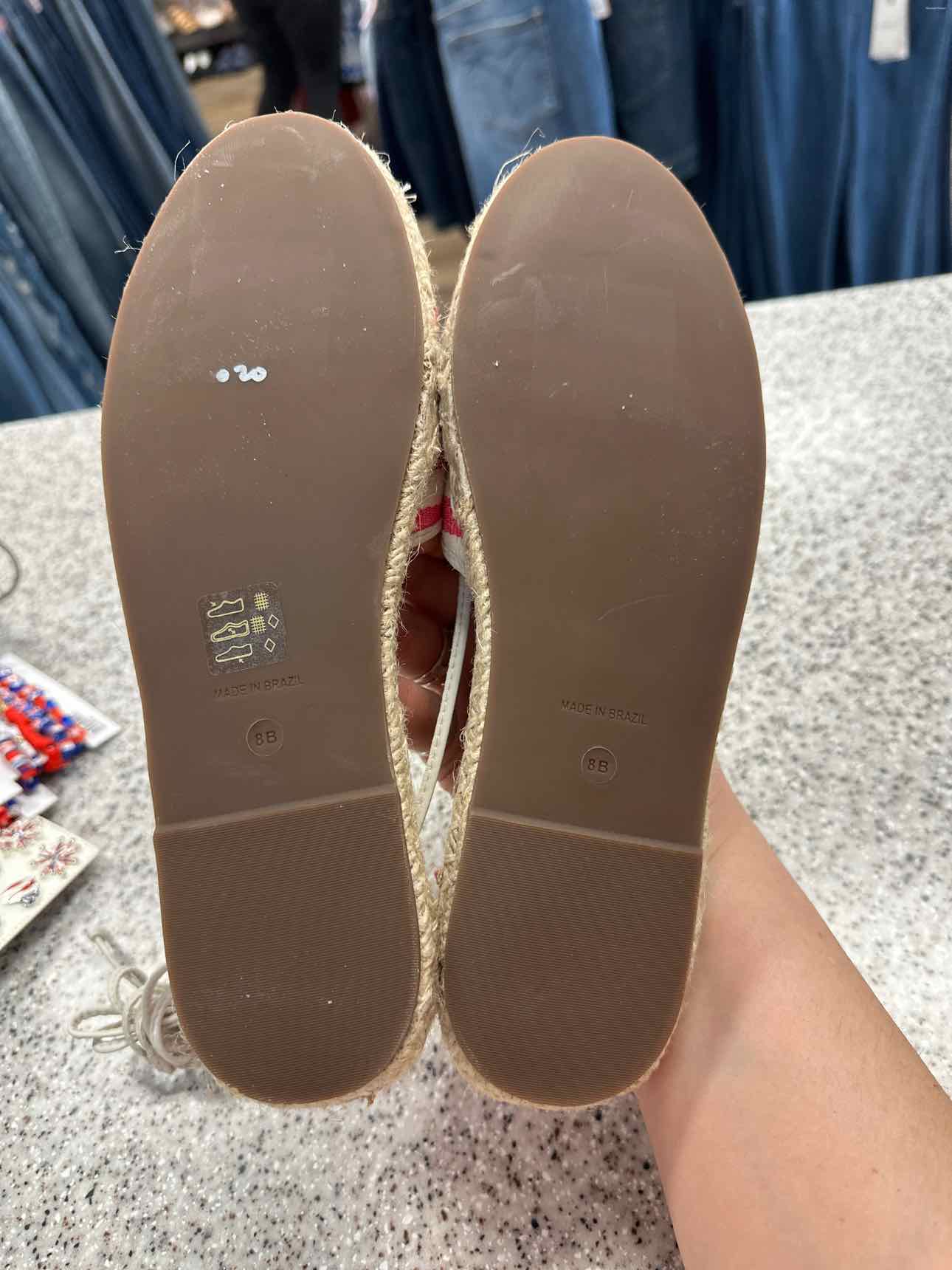 Jasper Size 8 Pink White Stripe Espadrilles Summer Sandal NWOT