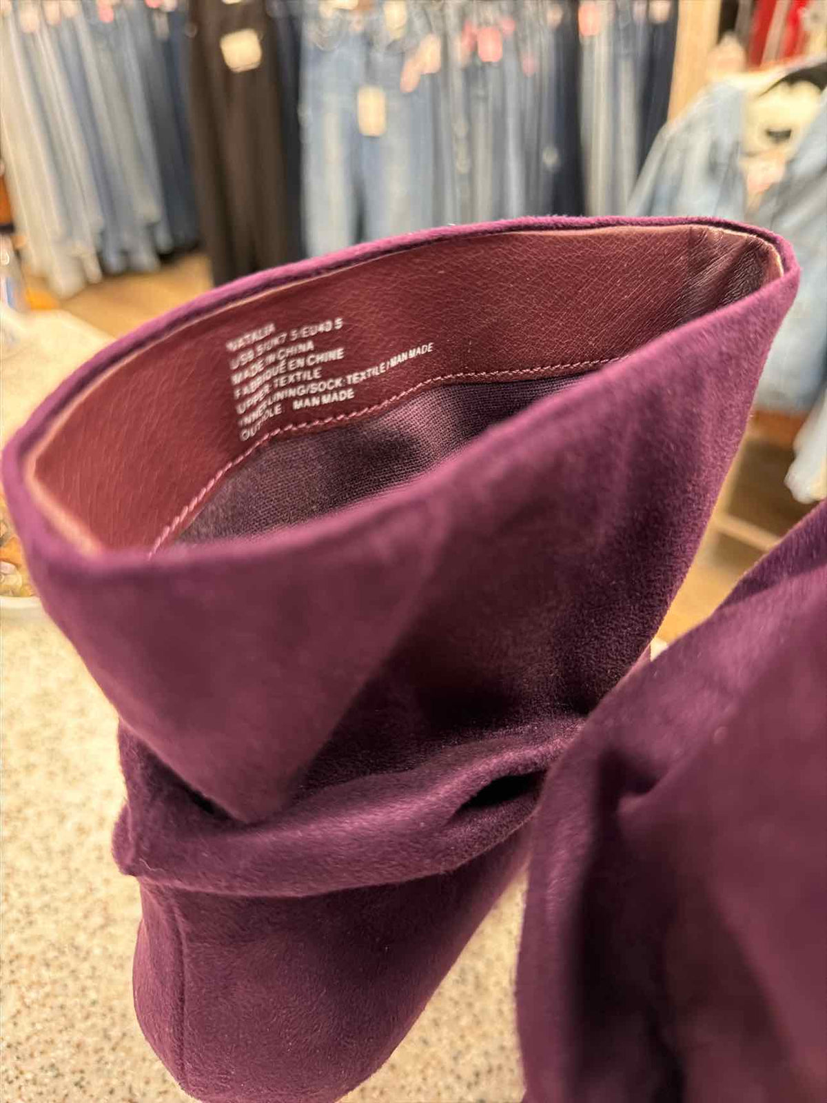 ShoeDazzle Rich Purple Faux-Suede Slouchy Stiletto Boots Woman's Size 9