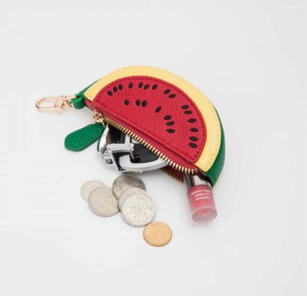 Vegan Leather Fruit Coin Pouch Zipper Pouch Bag Charm