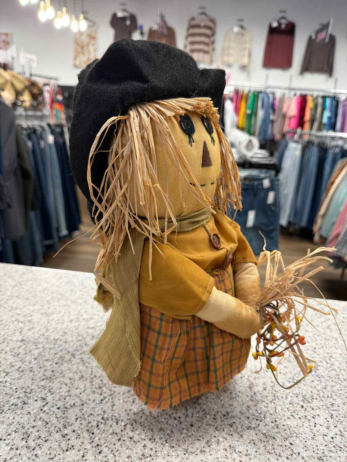 Primitive Fall Harvest Scarecrow Woman Household