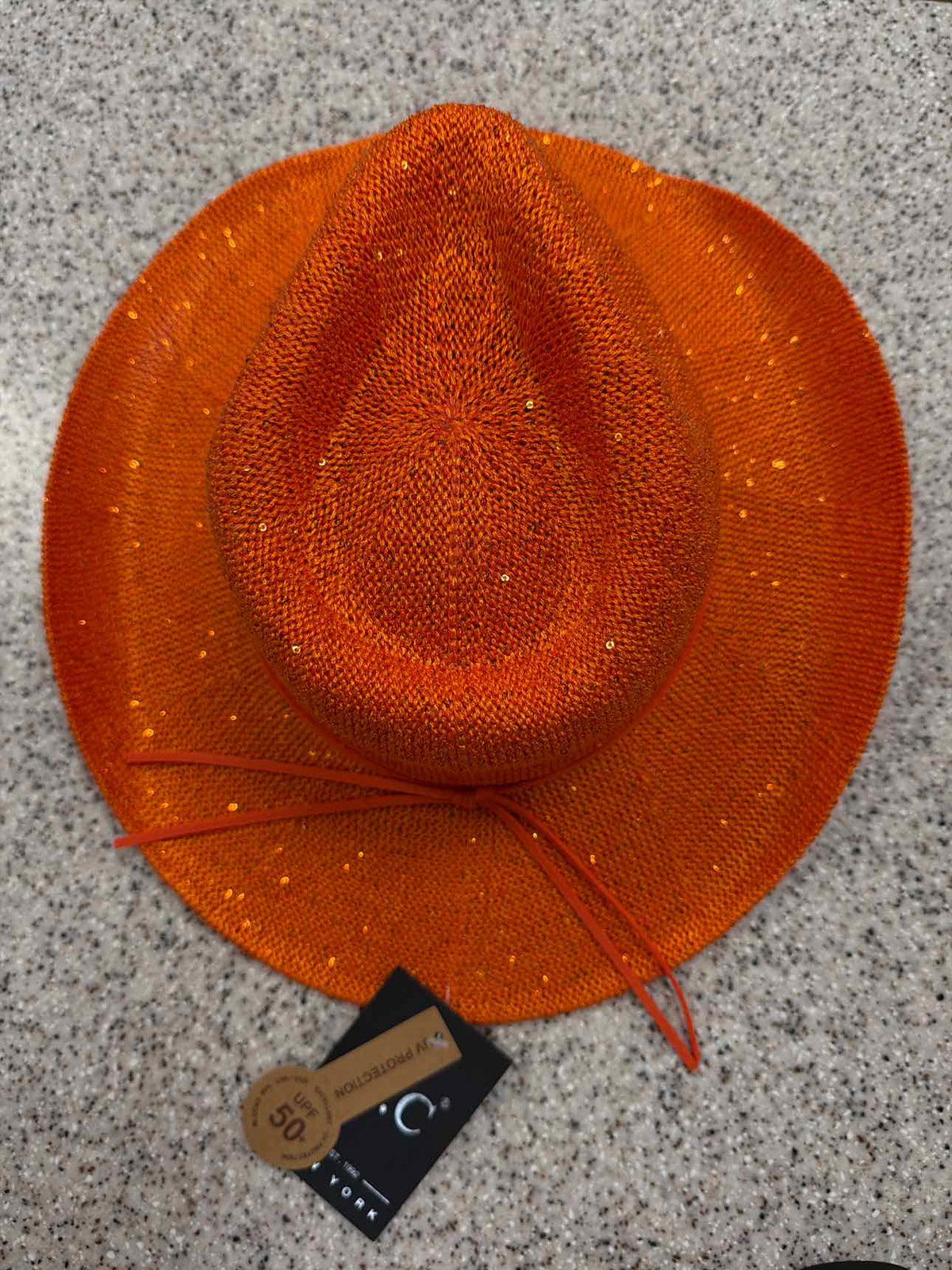 C.C Adjustable Panama Hat with Sequins Orange Hat