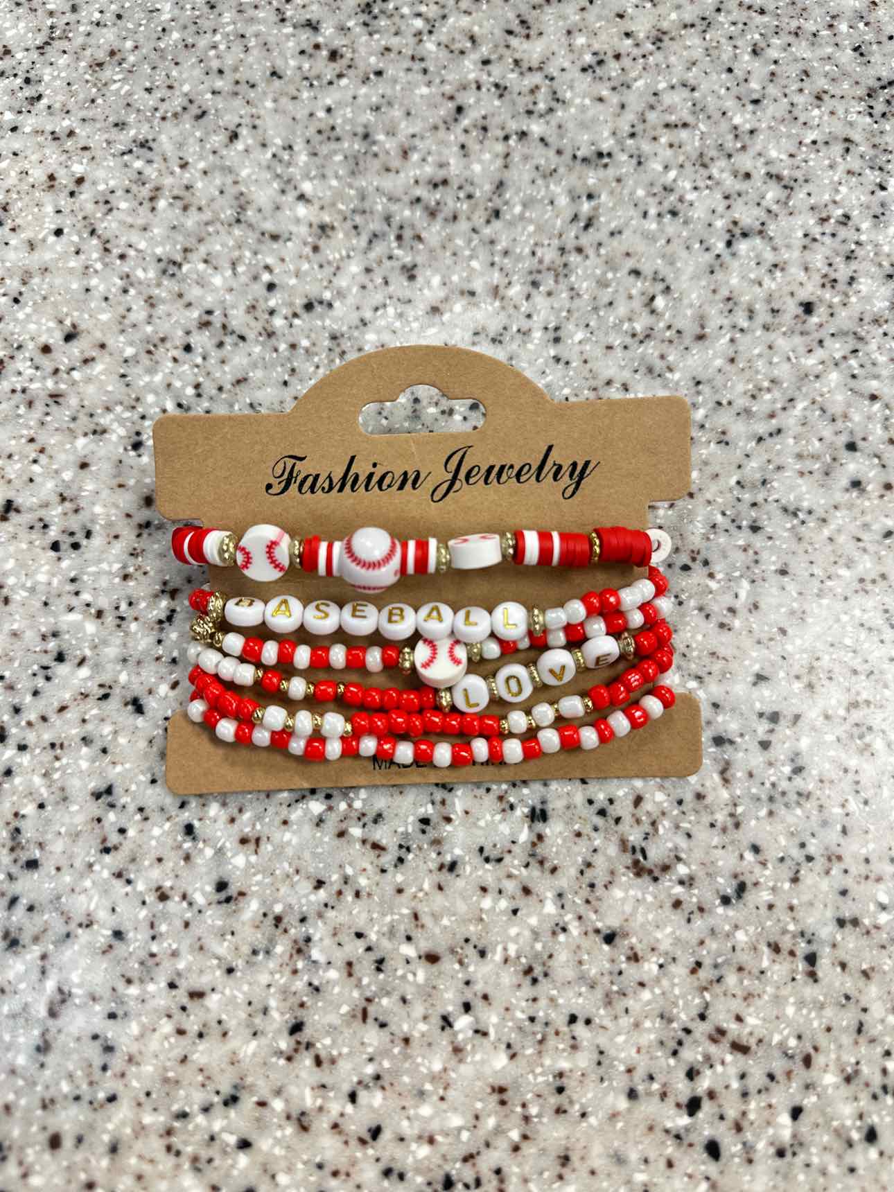Baseball Set of 6 Stretch Bracelets