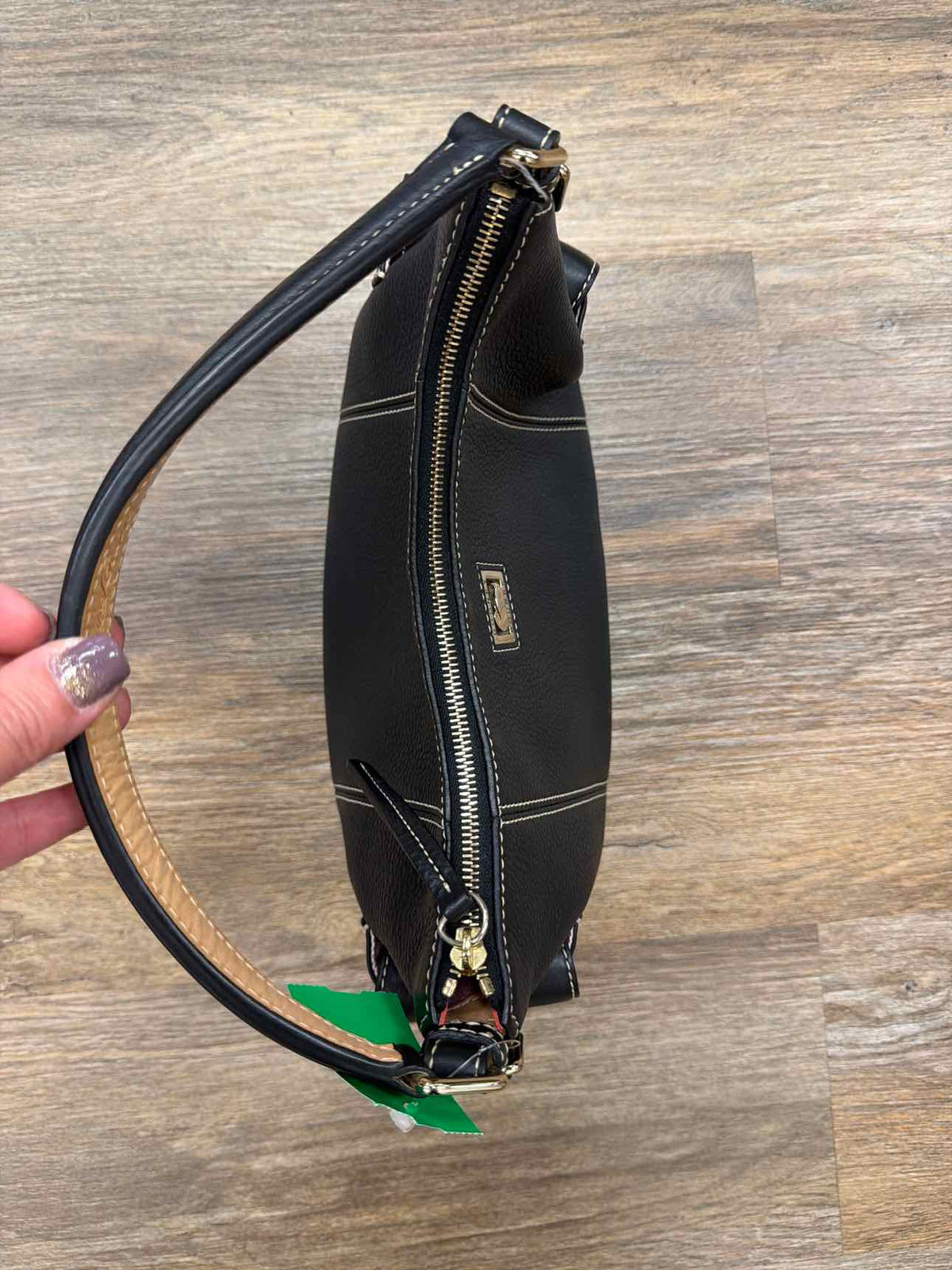Dooney & Bourke Black Pebbled Leather Shoulder Bag