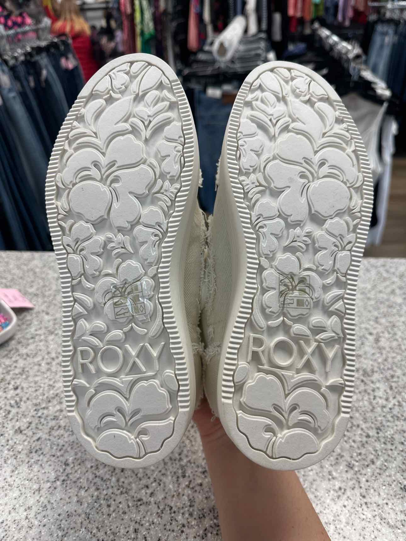 Roxy Size 9 Off White NEW Sheilahh 2.0 Fray Lace Up Platform Sneakers