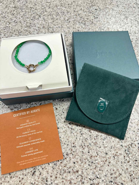 Aurate Size 18" Green/Gold Necklace