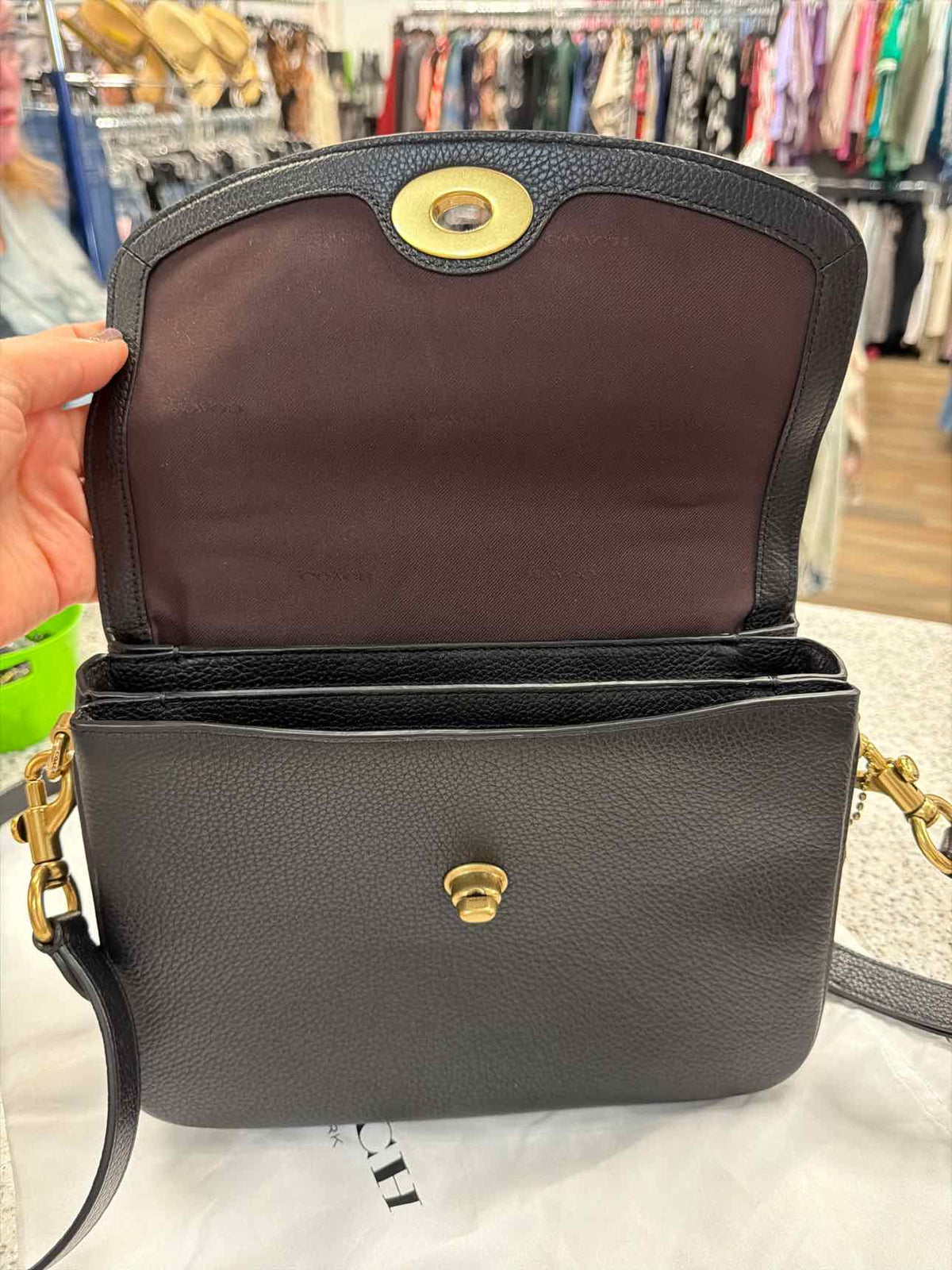 Coach Cassie Crossbody Black Pebble Leather Crossbody Handbag