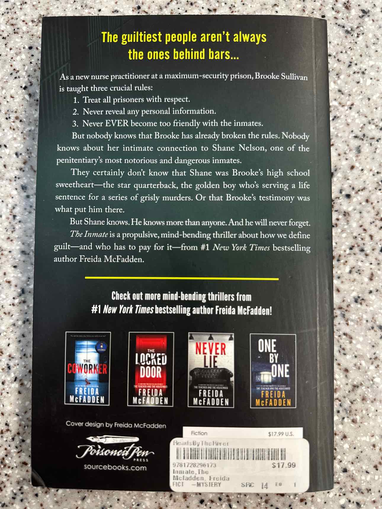 The Inmate by Freida McFadden (paperback) Book