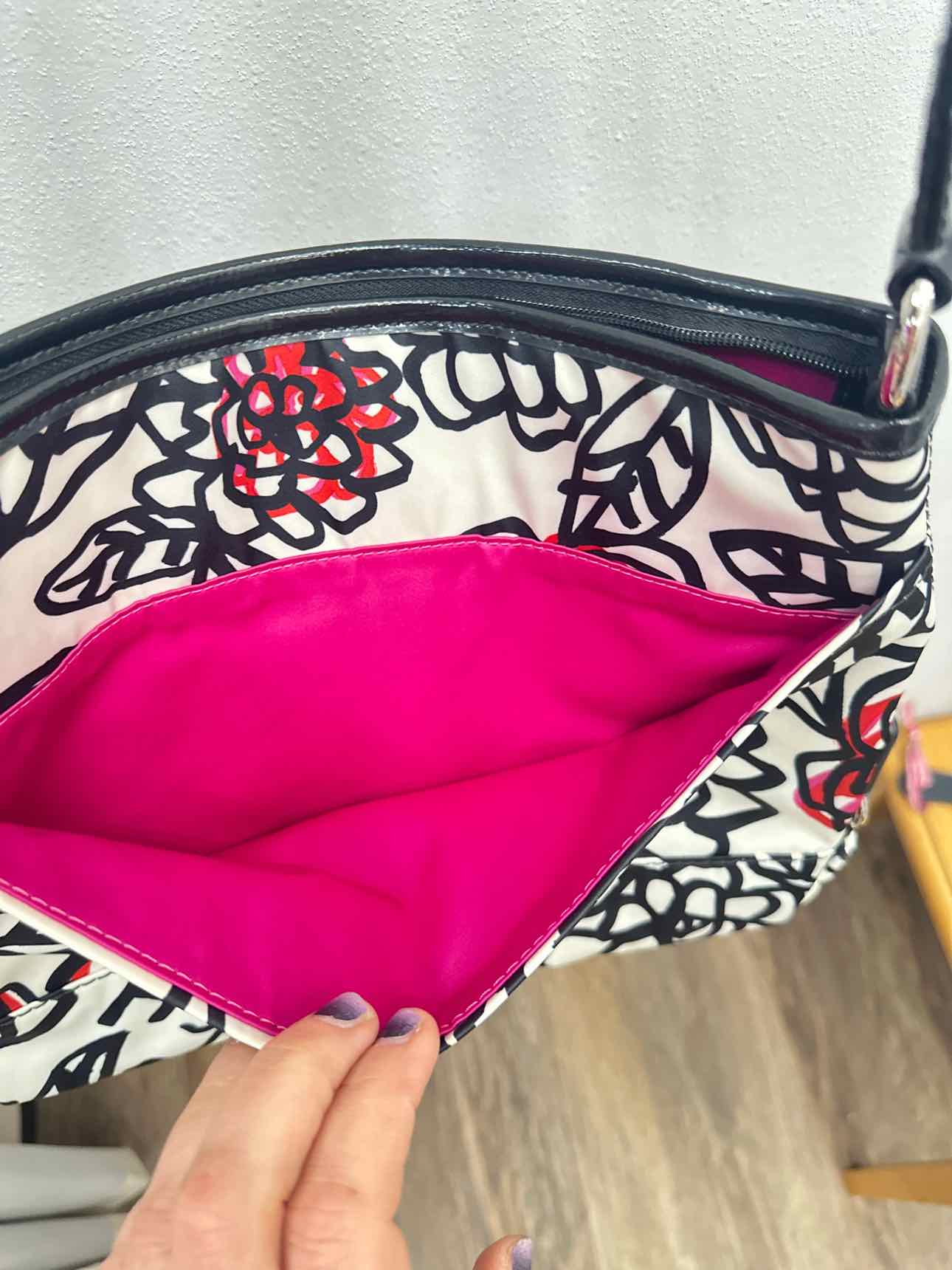Coach Poppy Graffiti Kyra Messenger Black White Pink Handbag