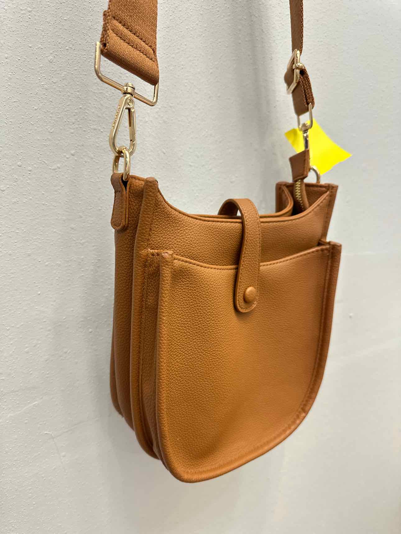 Caramel Brown Faux Vegan Leathre Crossbody Handbags