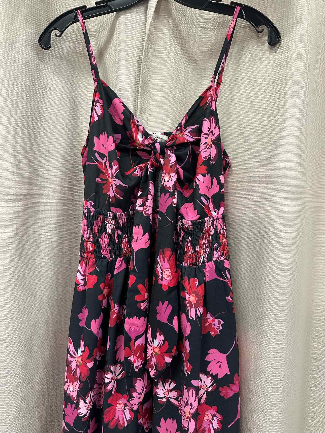 GRACE KARIN NEW NWT Floral Print Keyhole Maxi Size Large Pink/Black Dress