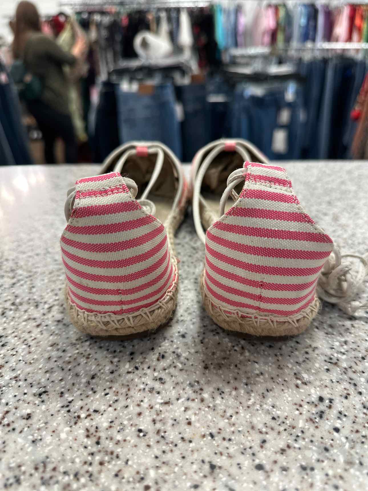 Jasper Size 8 Pink White Stripe Espadrilles Summer Sandal NWOT