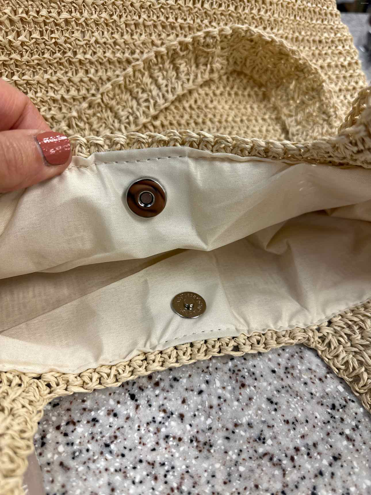 Round Bottom Woven Straw Tote Bag Handbags