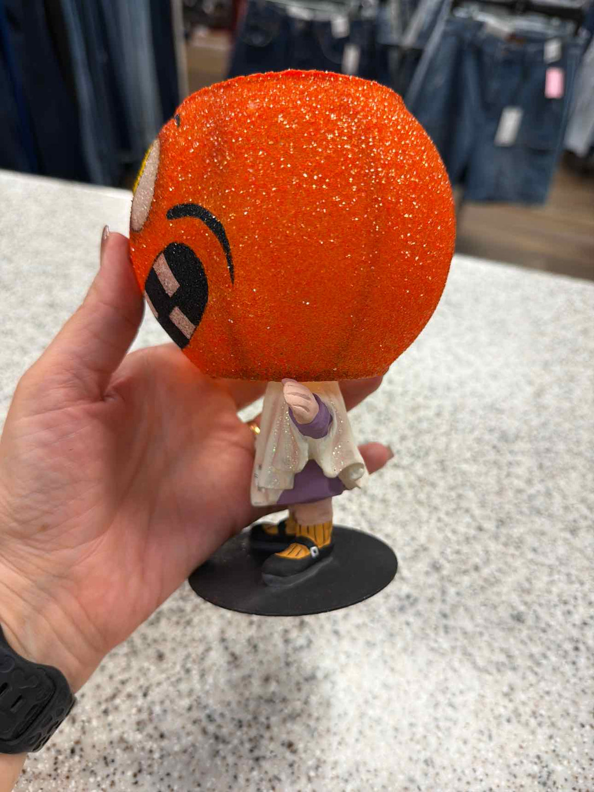 Department 56 Glitterville Jack O' Lantern Ghost Boy Pumpkin Head Candle Holder