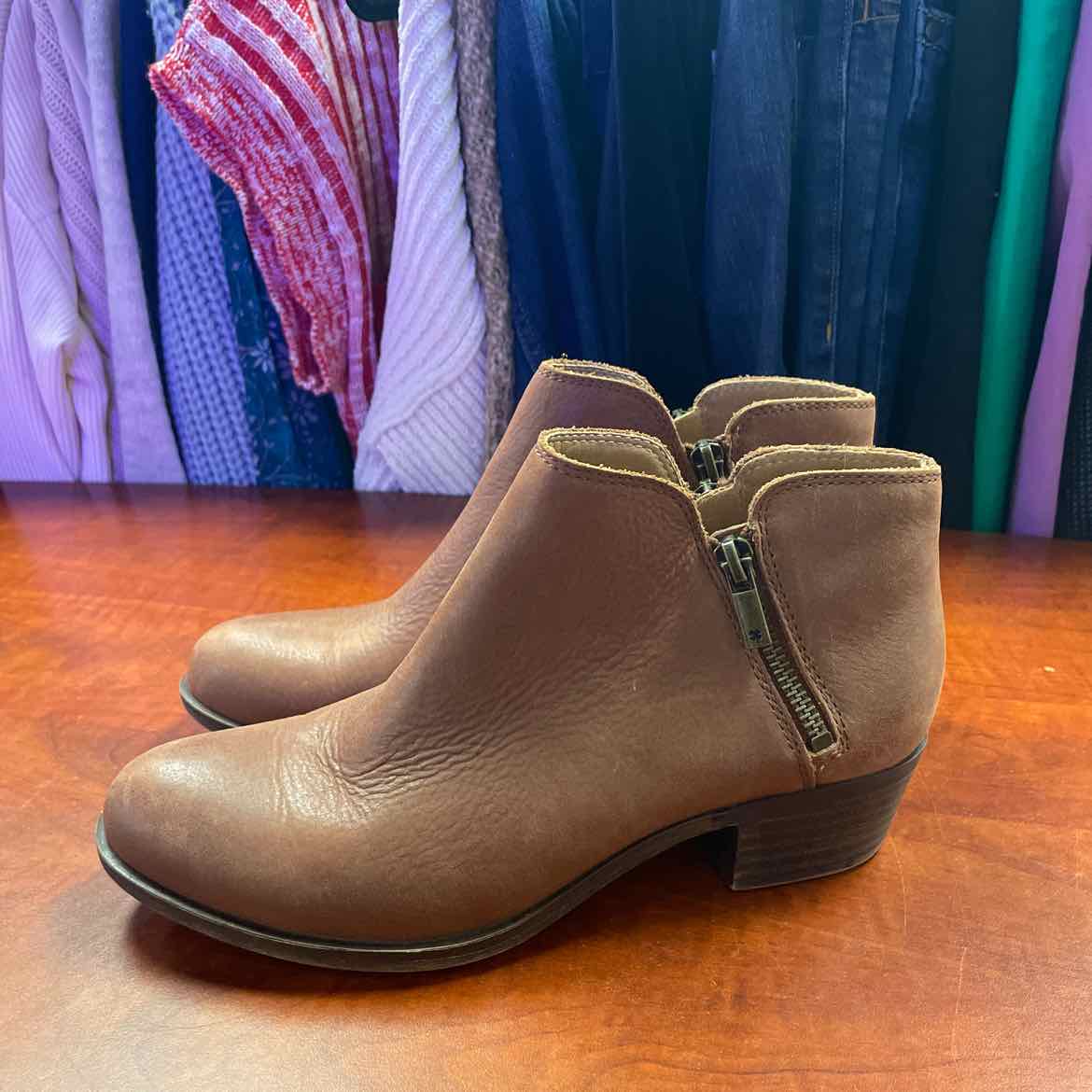 Lucky Brand Basel Ankle Booties Double Side Zippers Size 8
