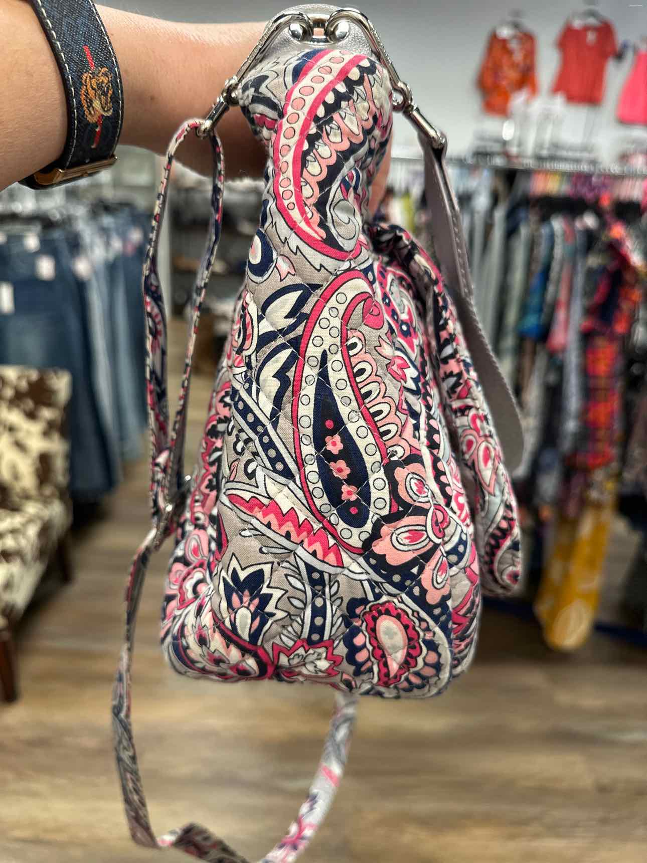 Vera Bradley On the Go Crossbody Gray and Pink Handbags