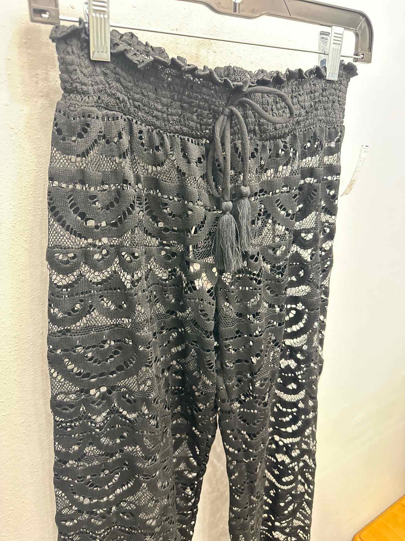 Miken Size Small Black full lace drawstring swim lounge pants