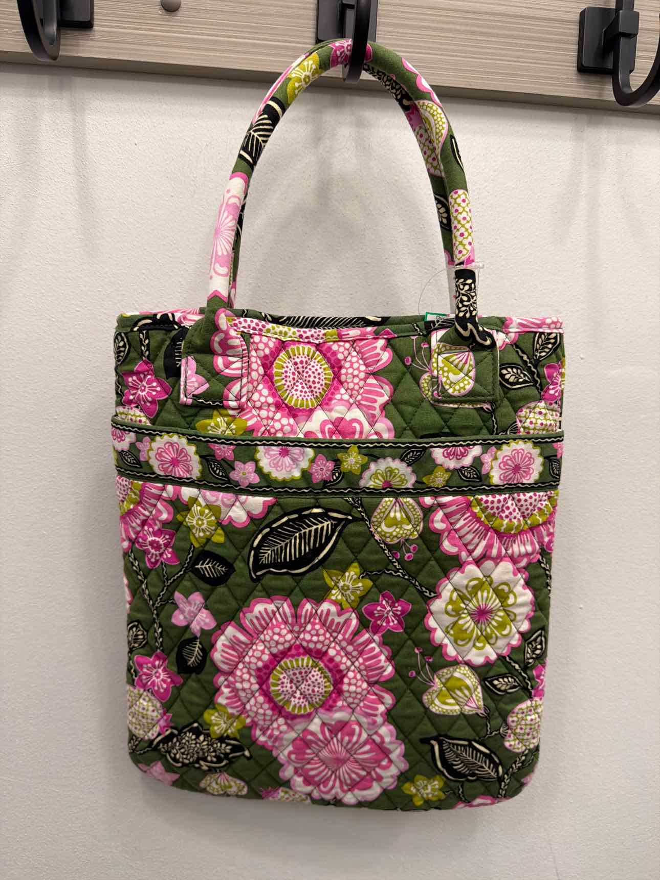 Vera Bradley Olivia Pink Floral Olive Tote Handbags, Retired Print