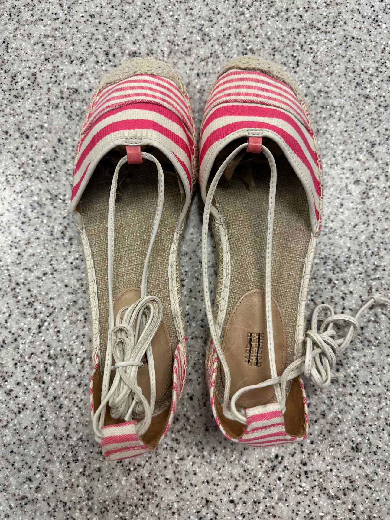 Jasper Size 8 Pink White Stripe Espadrilles Summer Sandal NWOT