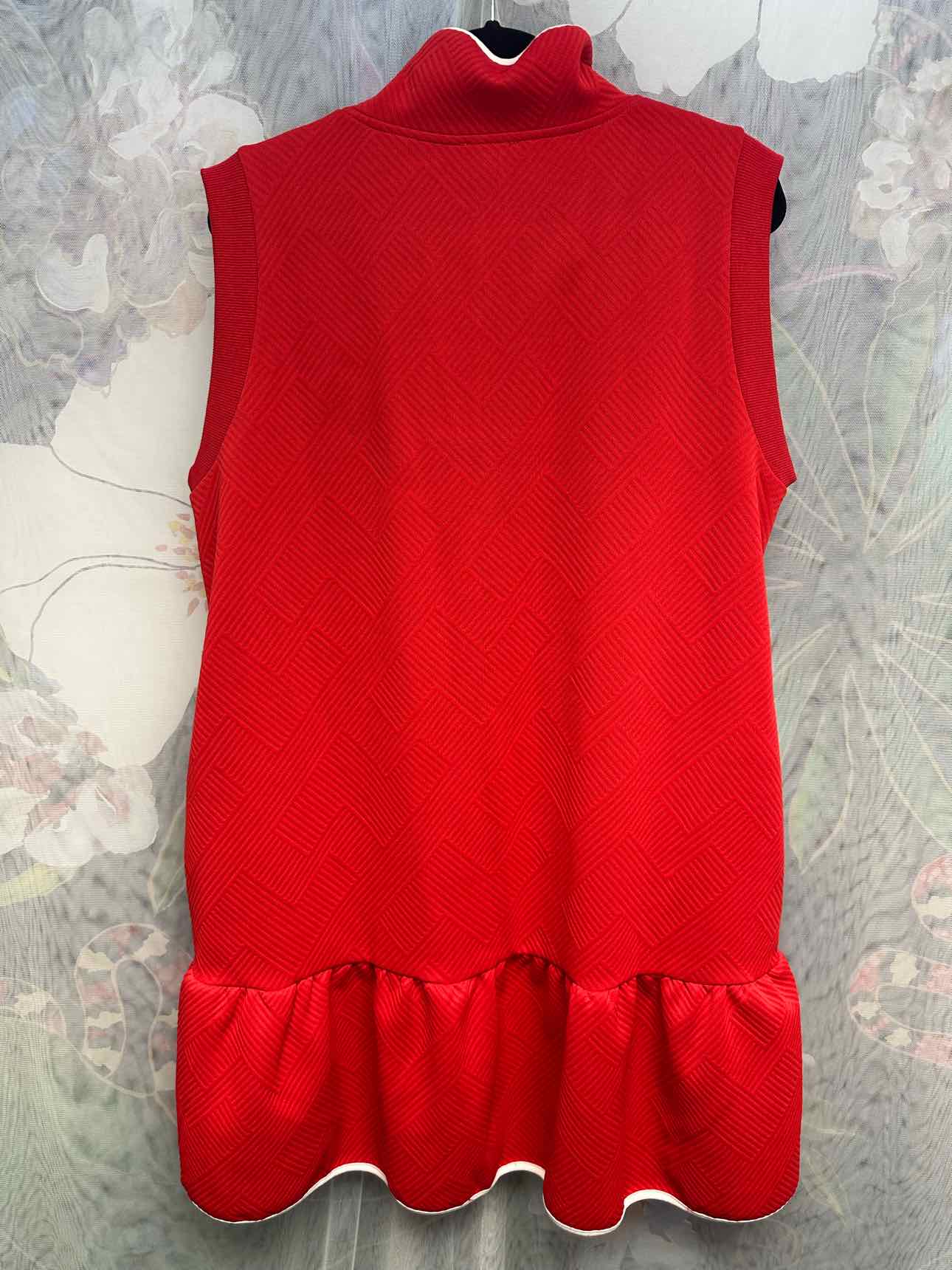 Jodifl NEW NWT Postiano Crush Textured Mini Size Large Red Dress