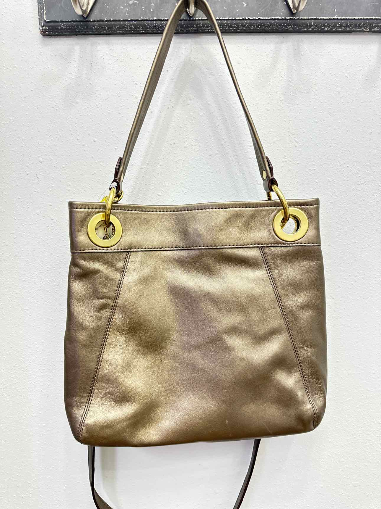Coach Ashley Hippie Leather Metallic Gold Handbags