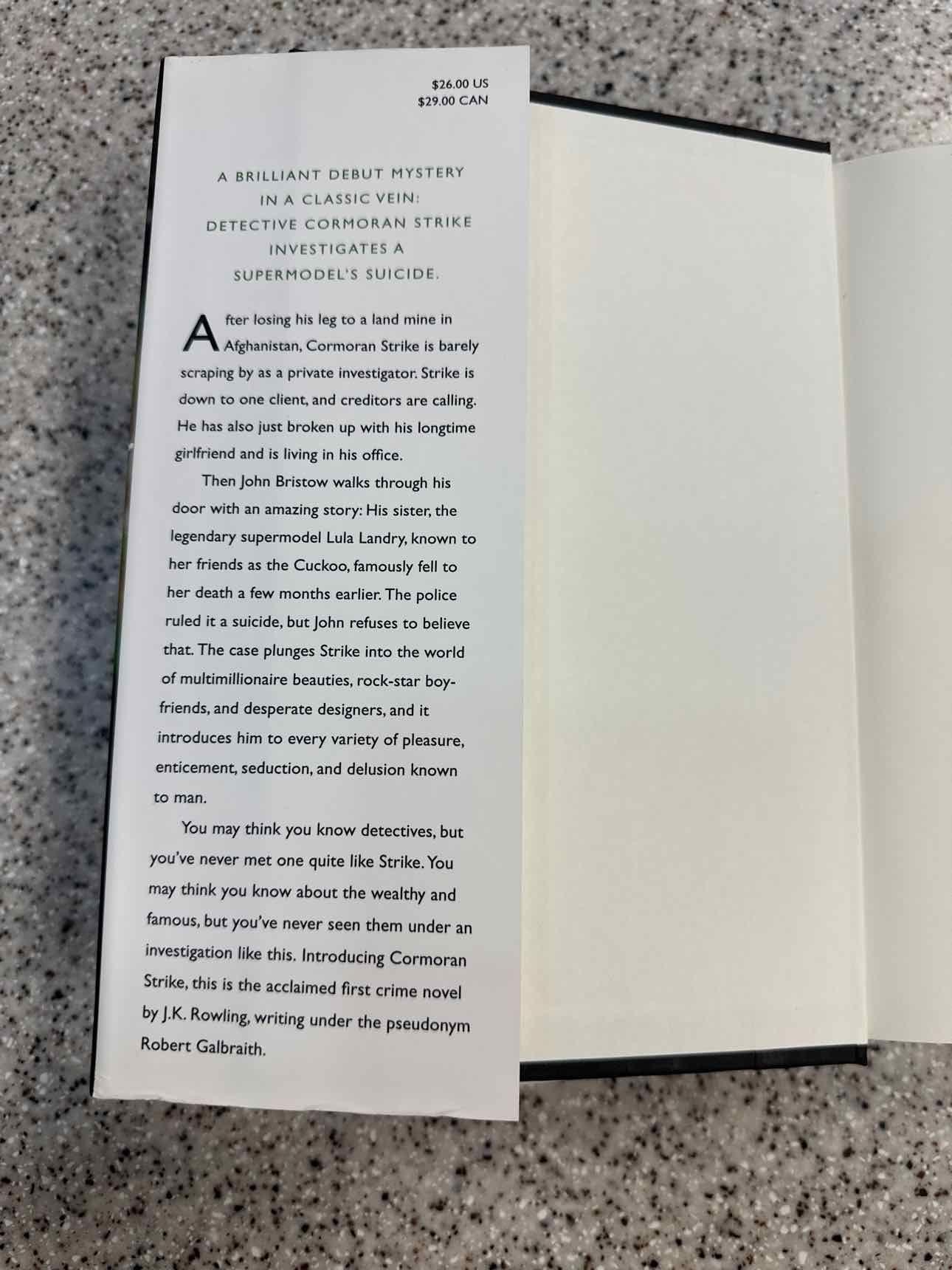 The Cuckoo's Calling by Robert Galbraith (aka J.K. Rowling Harcover) Book