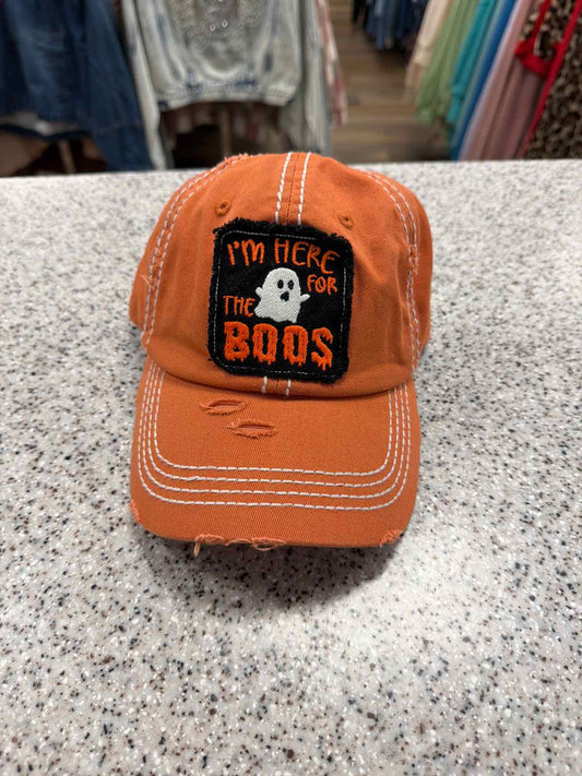 I'm here for the Boos Orange Baseball Cap Hat