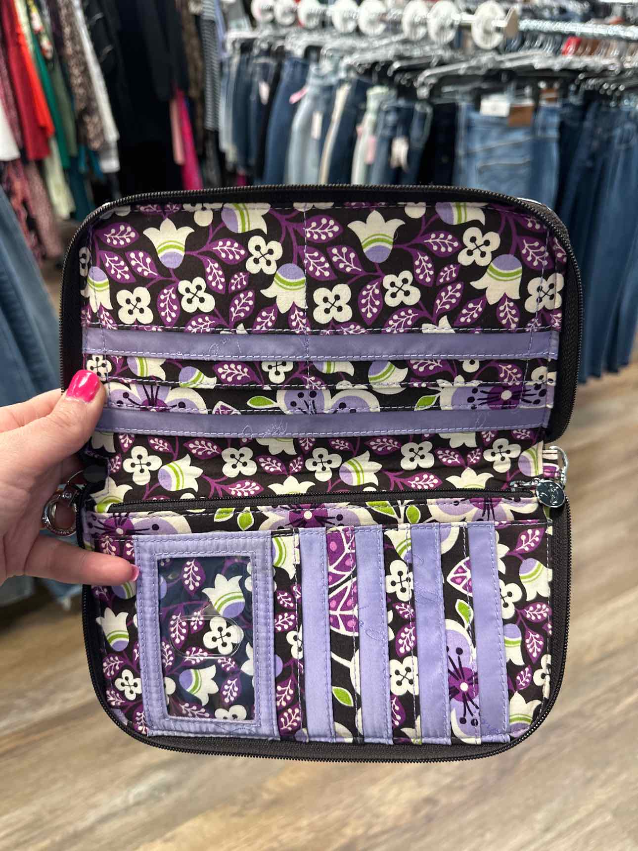 Vera Bradley Size Large Purple/Brown Wallet