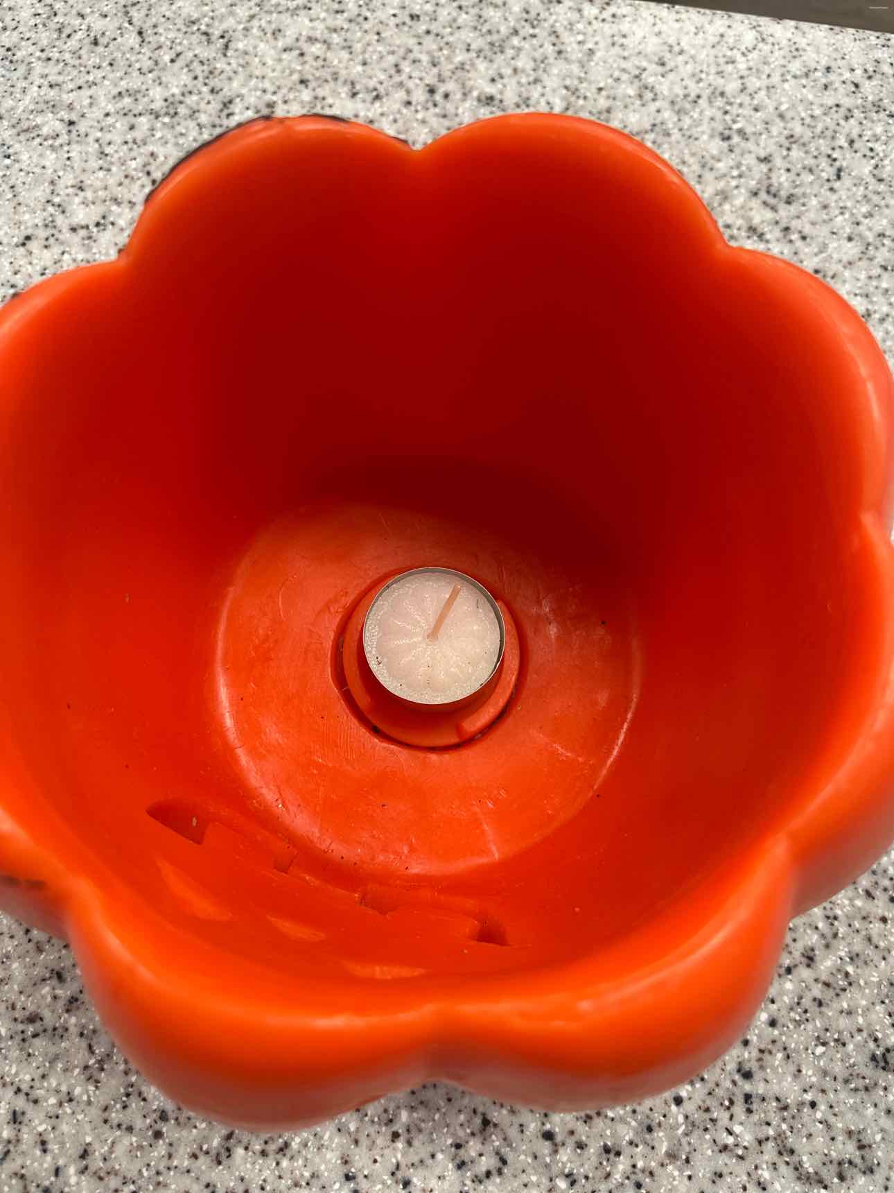 13" Large Wax Pumpkin Shape Candle Holder Home Decor