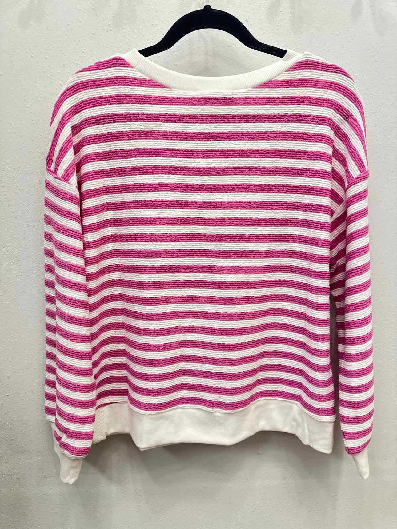 Zenana Textured Striped Long Sleeve Top