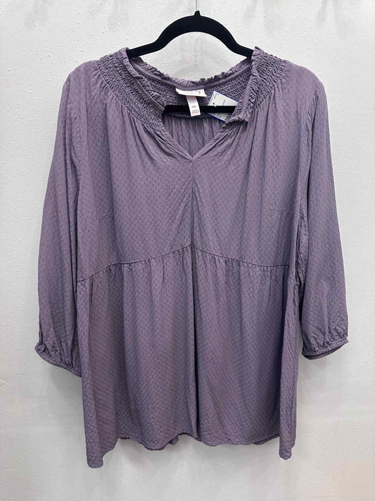 Ingrid + Isabel Size 2X Dusty Lavender Peplum Blouse Top