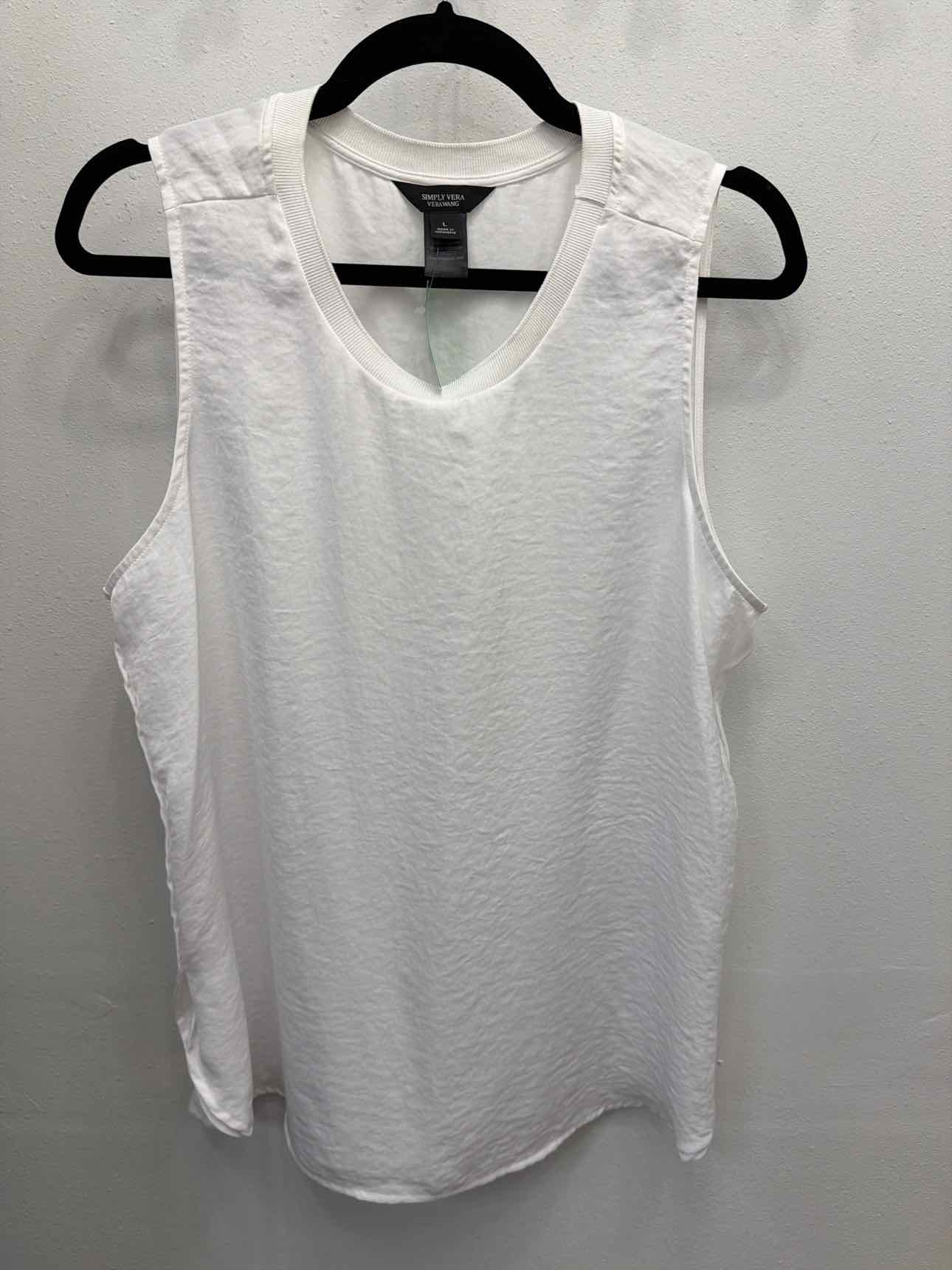 Simply Vera Sleeveless Blouse Size Large White Top