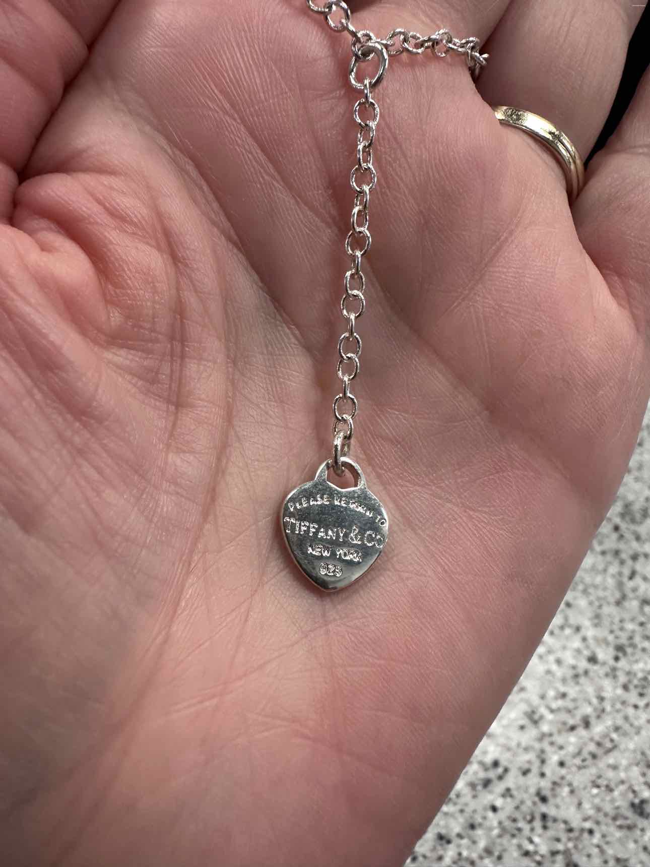 Tiffany & Co. Heart Drop Lariat Sterling Silver18"  Necklace