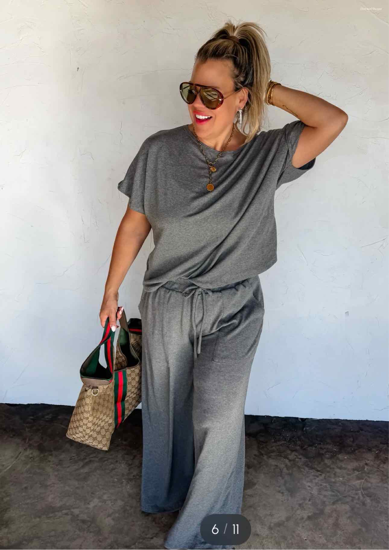 Simple Comfort Lounge Set, Short Sleeve Top and Lounge Knit Pant Set