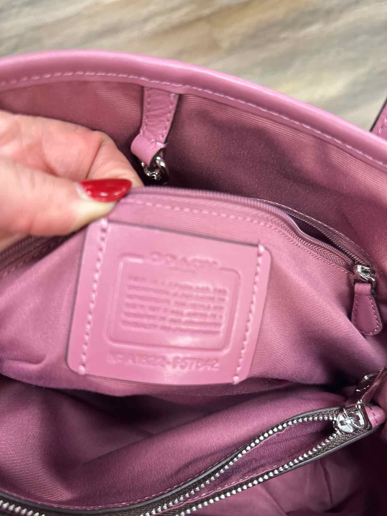 Coach Signature Drawstring Carryall Hobo Brown Blush Pink Shoulder Bag Handbags