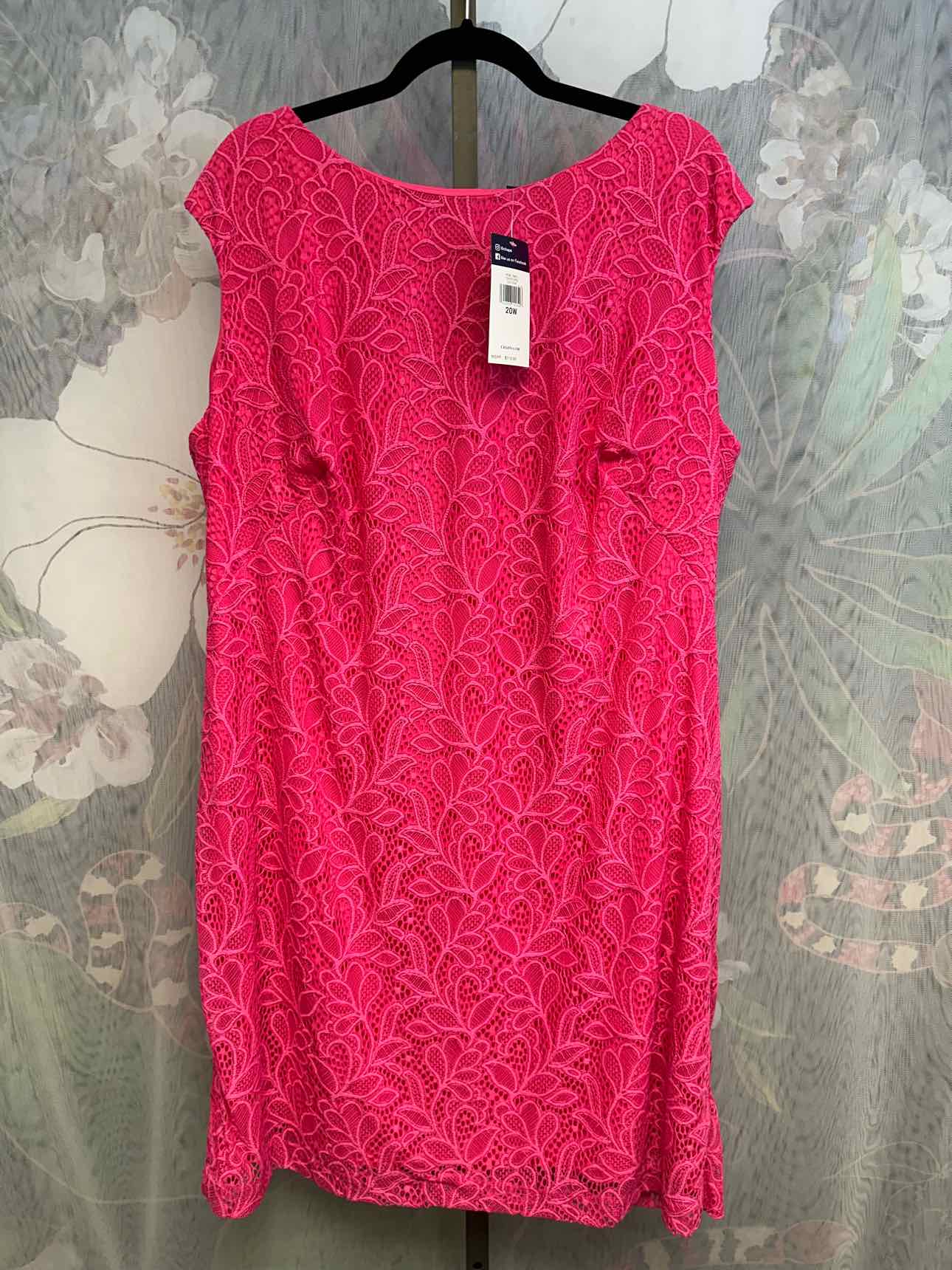 Chaps Size 20W Hot Pink Dress