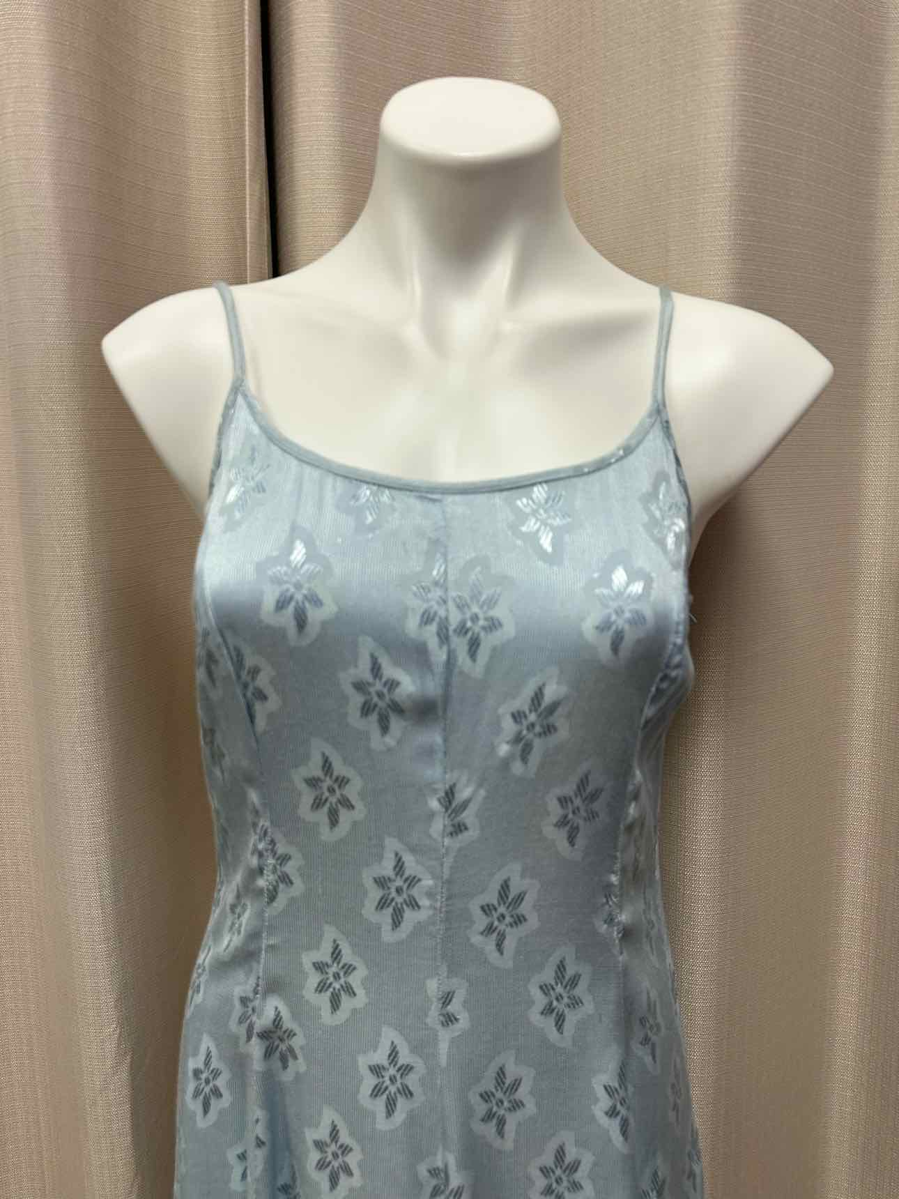 Together Vintage Floral Stripe Flowy Maxi Size 12 Blue/White Dress