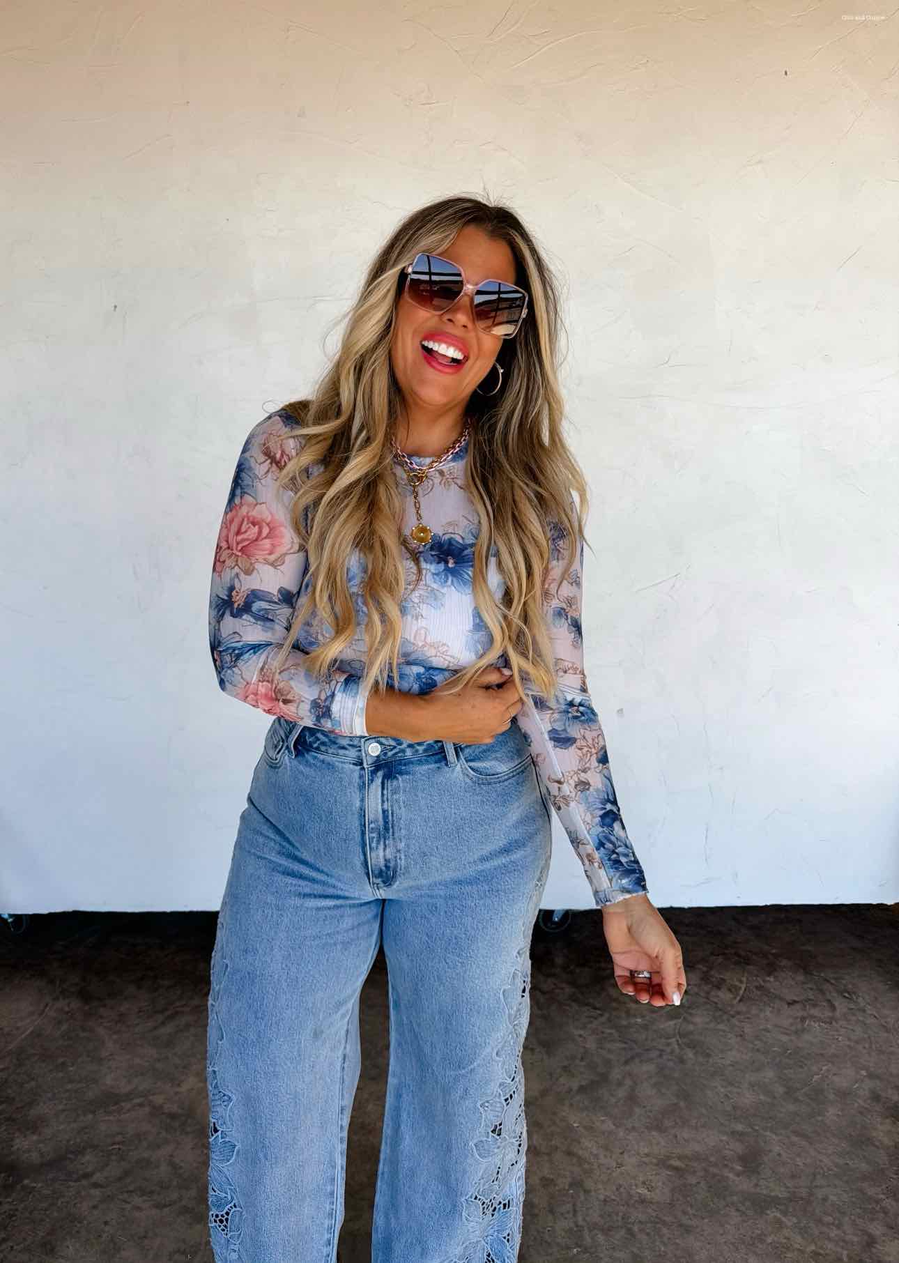 Spring Dress It Up Mesh Long Sleeve Top